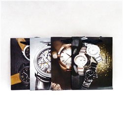 Пакет подарочный Часы 18*23*10см 4 вида (12 в упаковке) HP-S-6304S