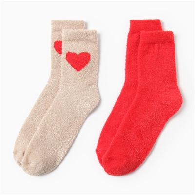 Набор новогодних носков KAFTAN "Храни тепло" размер 36-40 (23-25 см), 2 пары