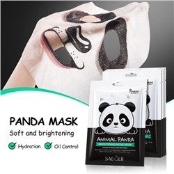 (ЗАМЯТАЯ УПАКОВКА) Маска для лица с рисунком панды осветляющая Sadoer Animal PANDA