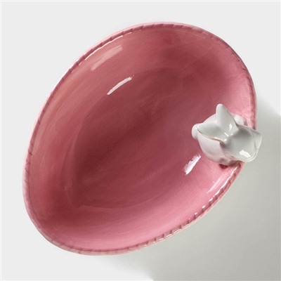 Салатник Доляна «Зайка», 430 мл, 18×14×11 см, цвет розовый