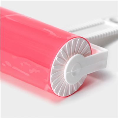 Ролик для чистки одежды в футляре силиконовый, 17×11×6 см, цвет розовый