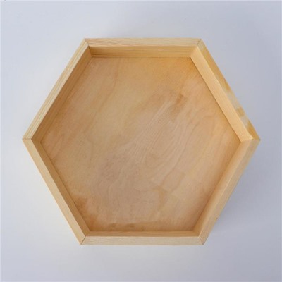 Кашпо деревянное 24×4.5 см "Шестигранник" подарочное, натуральный