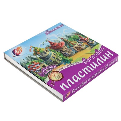 Пластилин мягкий (восковой), 12 цветов, 180 г, "Фантазия", со стеком, микс