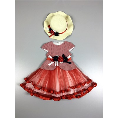 Нарядное платье со шляпкой для девочки TRP2299