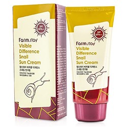 Крем солнцезащитный с муцином улитки SPF50 PA+++ visible difference snail sun cream FarmStay 70 мл.