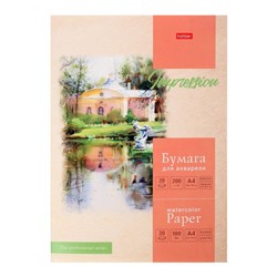 Папка для акварели А4, 20 листов «Прогулка по парку», тиснение, блок 220 г/м²