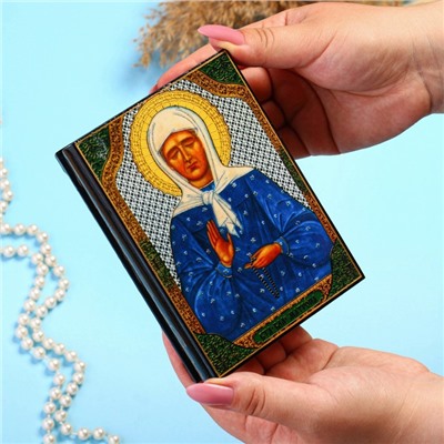 Шкатулка «Матрона Московская»  10×14 см, лаковая миниатюра