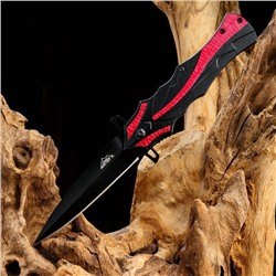 Нож складной "Пламя" черный, красная полоса, 21,5см, клинок 9,5см