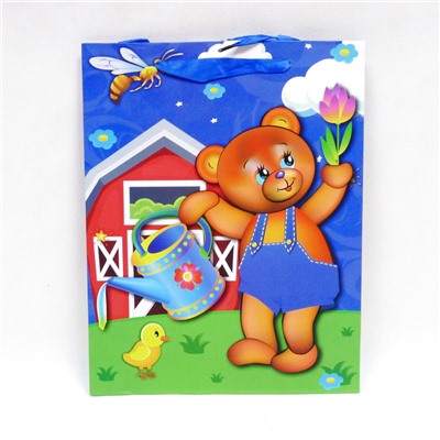 Пакет подарочный Медвежата 25*32*11см 4 вида (12 в упаковке) HP-S-8371M