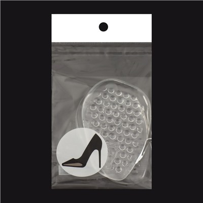 Полустельки для обуви, с протектором, силиконовые, 9,5 × 6,3 см, пара, цвет прозрачный