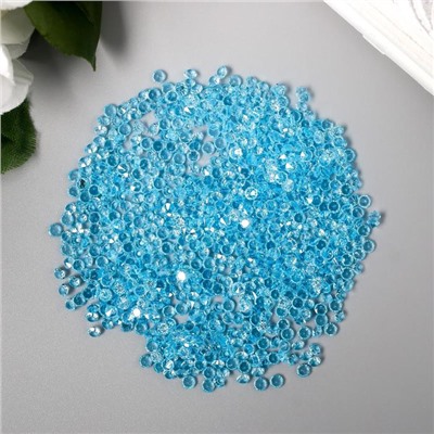 Декор для творчества пластик "Кристаллы голубые" набор 20 гр d=0,12 см