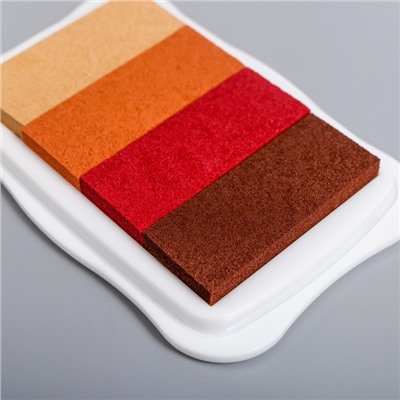 Штемпельная подушка для текстиля "Коричневый" палитра 4 цвета 1,9х6,7х10 см