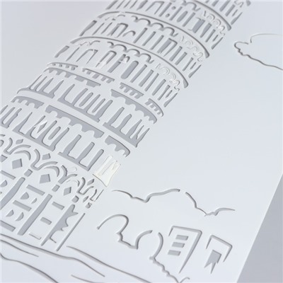 Трафарет пластик "Пизанская башня. Пиза" 29х20,8 см