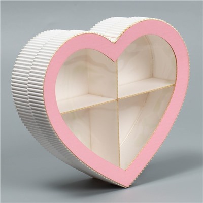 Коробка подарочная «Сердце», розовая 18 х 16,5 х 5 см