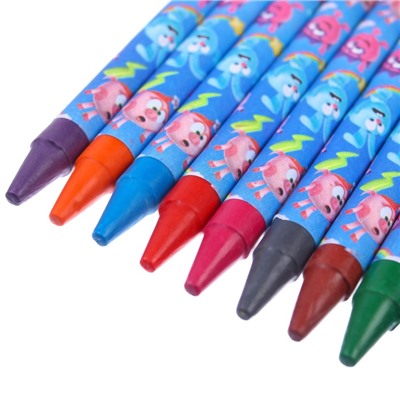 Восковые карандаши, набор 12 цветов, Смешарики