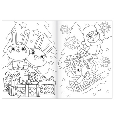 Раскраски новогодние набор «К нам приходит праздник», 6 шт по 12 стр.