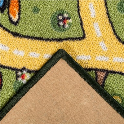 Палас принт «Карусель», размер 150х200 см, цвет зелёный, полиамид