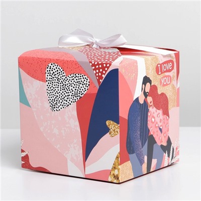 Коробка складная «LOVE», 12 × 12 × 12 см