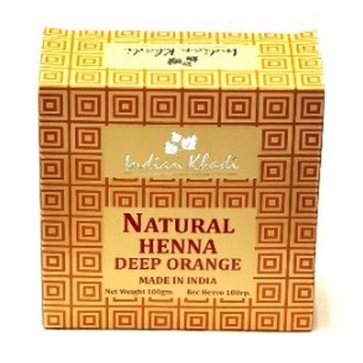 Хна натуральная тёмно-оранжевая Кхади Natural Henna Deep Orange Indian Khadi 100 гр.