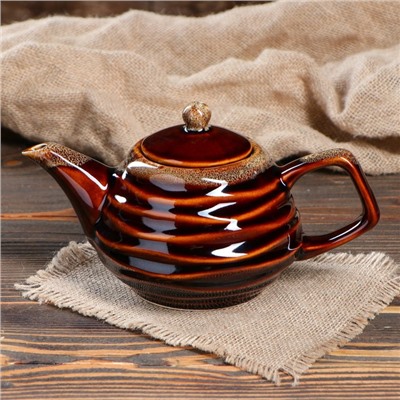 Чайник для заварки "Волна", коричневый, 0.8 л