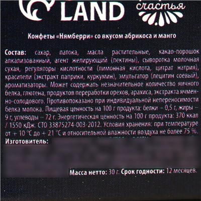 Подарочные конфеты «Загадай желание», с кусочками манго, 30 г.