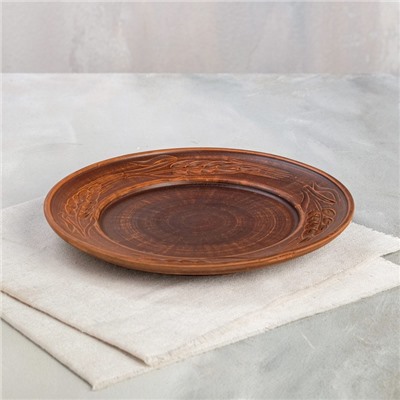 Тарелка "Лана", декор, красная глина, 21.5 см