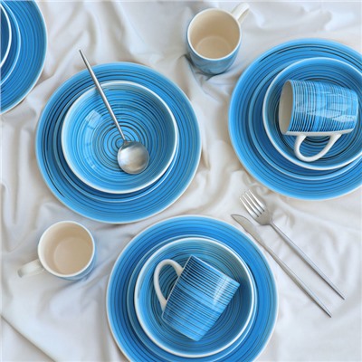 Набор керамической посуды Elrington «Аэрограф. Морской вечер», 16 предметов