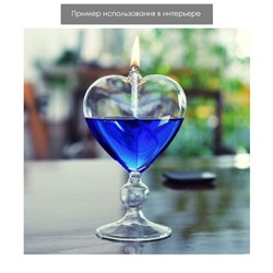 Подсвечник керосиновый стекло "Сердце на ножке" прозрачный 11х8,5х16 см