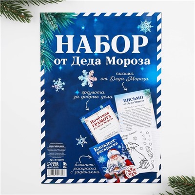 Подарочный набор: блокнот-раскраска, грамота, письмо от Дедушки Мороза «Новогодняя сказка»