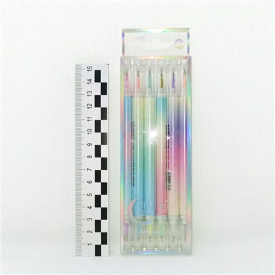 Ручки гелевые двухсторонние. Набор 6 шт/12цветов. (№KC-7707)
