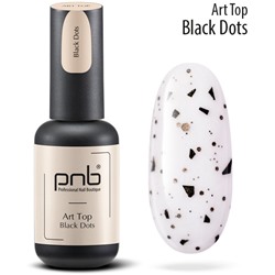 Топ для гель лака «Черная крошка» без липкого слоя Black Dots Top PNB 8 мл