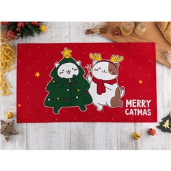 Полотенце "Доляна" Merry catmas 35х60 см,100% хлопок 160 г/м2