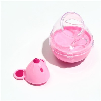 Игрушка-неваляшка "Мышка" с отсеком для лакомств (до 1 см), 4,7 х 6,5 см, розовая