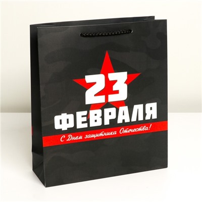 Пакет ламинированный вертикальный «С праздником!», M 26 × 30 × 9 см