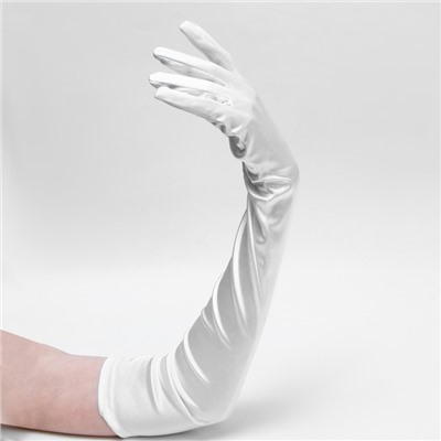 Карнавальные перчатки, цвет белый, длинные