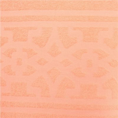 Полотенце махровое Арабский узор, 100х180см, цвет персик, 300г/м, хлопок