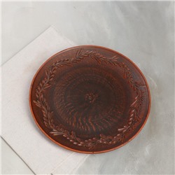 Тарелка плоская "Резной узор", красная глина, 25 см