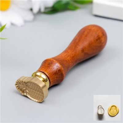 Печать фигурная для сургуча с деревянной ручкой "Ананас" 2,5х1,5 см
