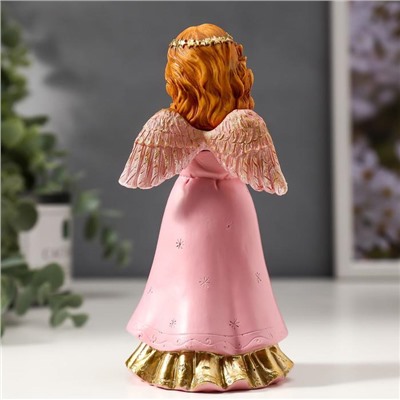 Сувенир полистоун "Девочка-ангел в розовом платье с дарами" МИКС 14,5х7х6,5 см