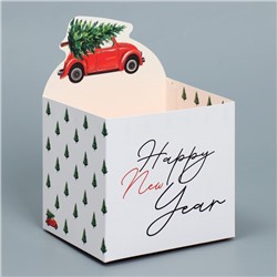 Коробка для мини-букетов «Happy New Year», 12 х 17 х 10 см