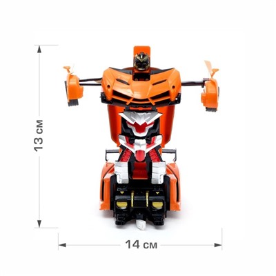 Робот радиоуправляемый «Ламбо», трансформируется с пульта, масштаб 1:18, цвет оранжевый