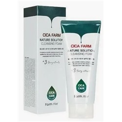 Пенка восстанавливающая очищающая с центеллой Cica nature solution cleansing foam FarmStay 180 мл.