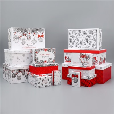 Набор коробок подарочных 15 в 1 «Счастья и любви», 12 х 6.5 х 4 см - 46.5 х 30 х 17.5 см