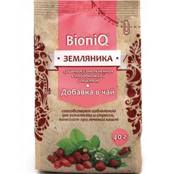 Земляника сушёная измельчённая с плодоножкой и листом BioniQ 40 г.