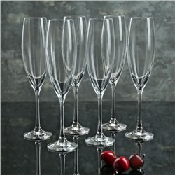 Набор бокалов для шампанского Bohemia Crystal «София», 230 мл, 6 шт