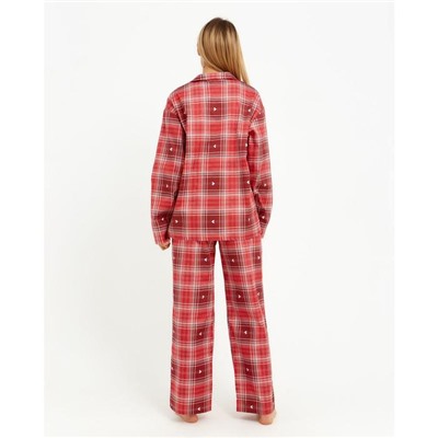Пижама (рубашка, брюки) женская KAFTAN Red, размер 44-46