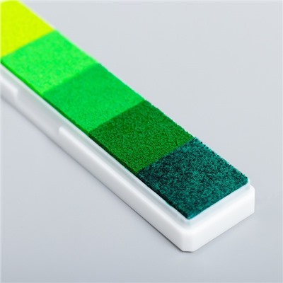 Штемпельная подушка "Зелёная" палитра 6 цветов 1,5х2,5х12,5 см