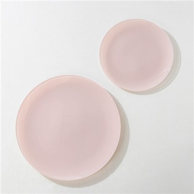 Набор столовый «Пастель», 7 предметов: 1 шт: d=30 см, 6 шт: d=21,5 см, цвет розовый
