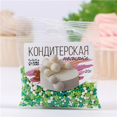 Посыпка кондитерская с мягким центром, (желтые, голубые), 20 г