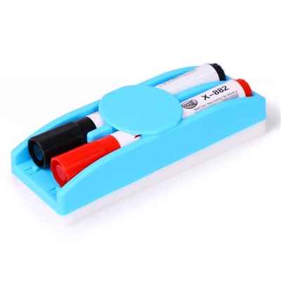 Набор: губка - стиралка маркера с магнитной доски + 2 водных маркера, цвета МИКС